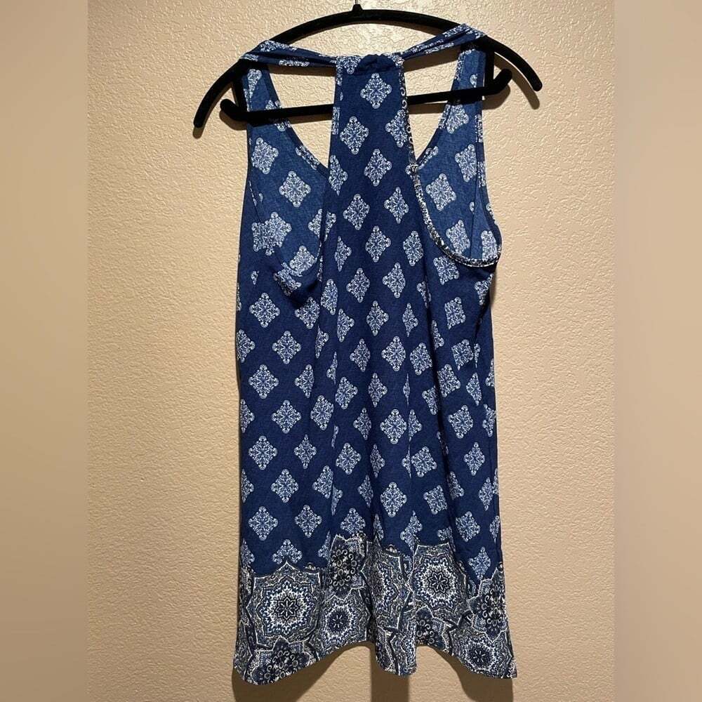 J Valdi Elegant Blue Patterned Mini Dress - Picture 4 of 5